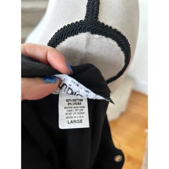 Vintage 90s Whimsygoth Fairy Grunge Black Lace Up Corset Long Sleeve T-Shirt - Picture 5 of 6